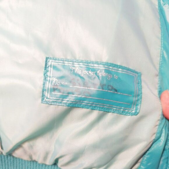 Free Country Girls 14 Ultra Light Down Teal Parka Jacket Removable Faux Fur Hood - Picture 6 of 6